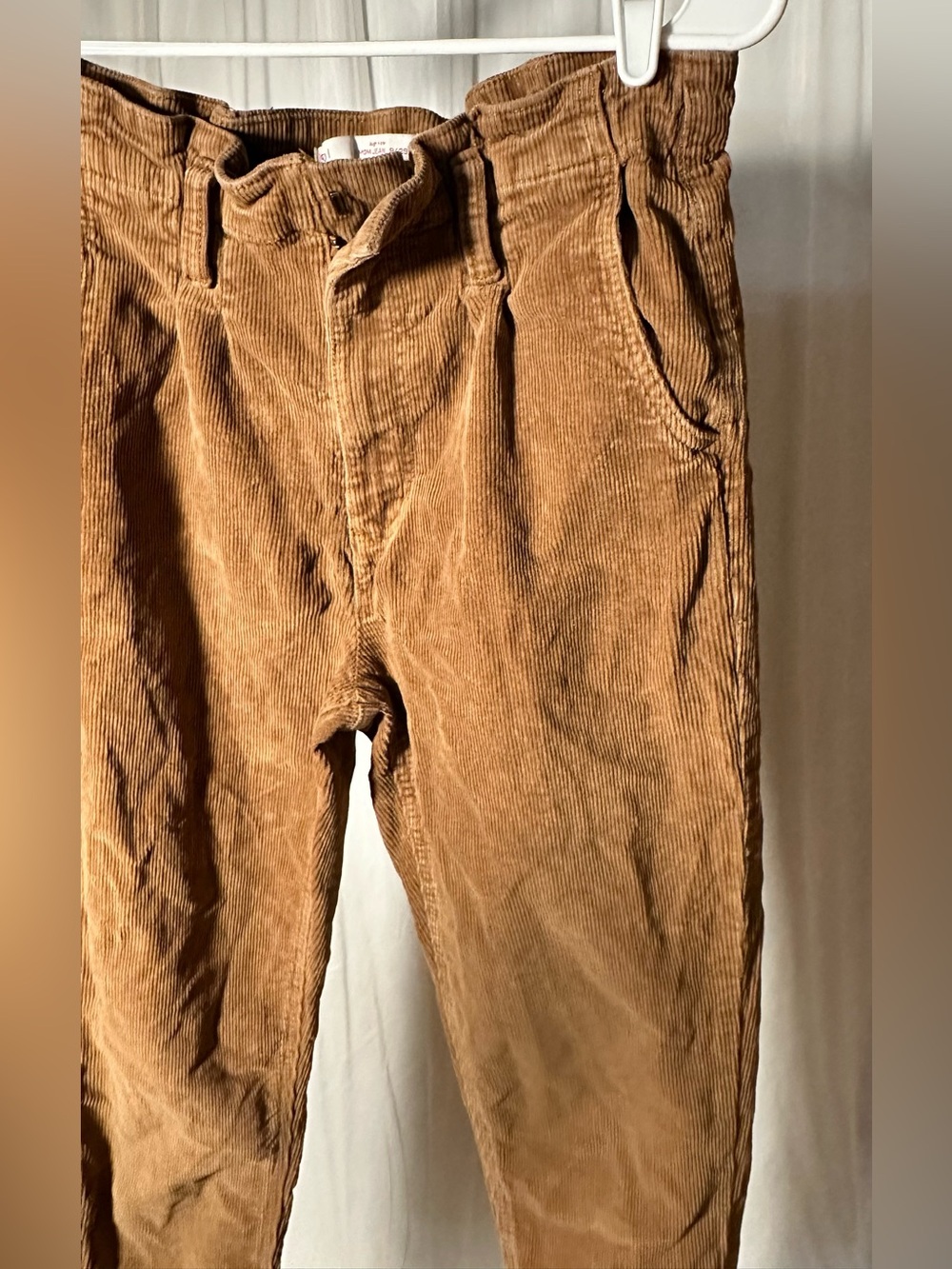 SO Women’s High Rise Mom Jean Corduroy Pants in Camel Brown 9/29W
